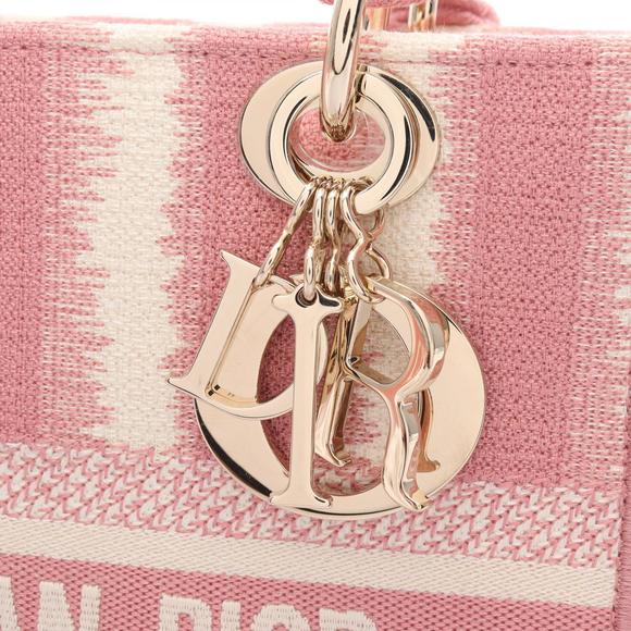 Dior D-Lite Medium Handbag Pink White - Picture 5 of 9